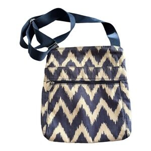Thirty One Organizing Shoulder Bag in Indigo Ink Crossbody Handbag Purse Chevron